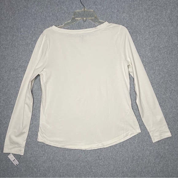 Talbots Womens Medium Embellished Crewneck Snowflake Tee Shirt Christmas New - Picture 5 of 12